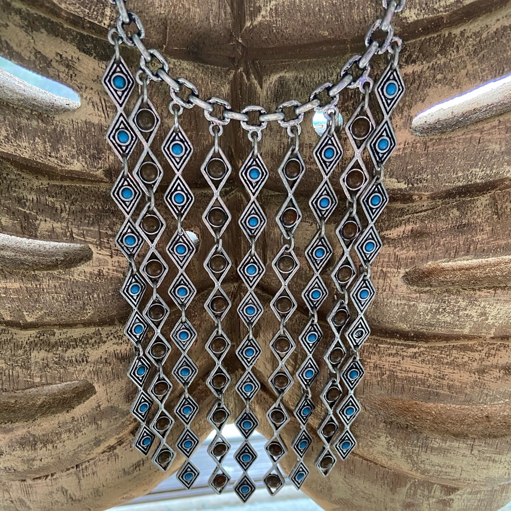 💙🤎REVERSIBLE Faux turquoise ADJUSTABLE necklace